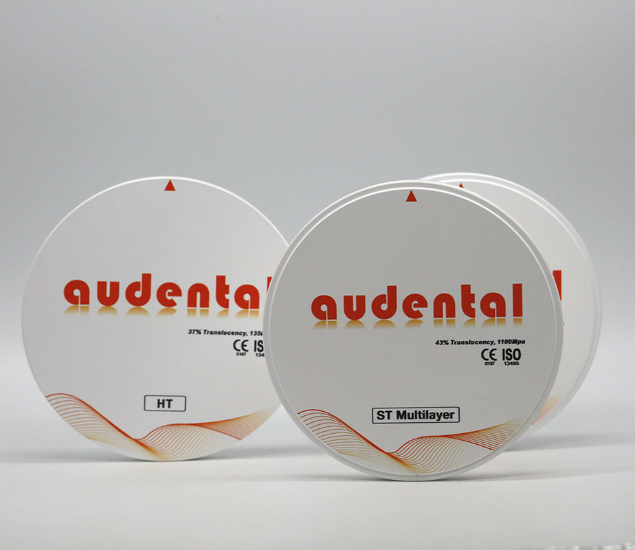 1100Mpa 43% Durchsichtig ST Mehrschicht Zirkonie Blöcke für glatte Furniere Vita 16 Farbe
