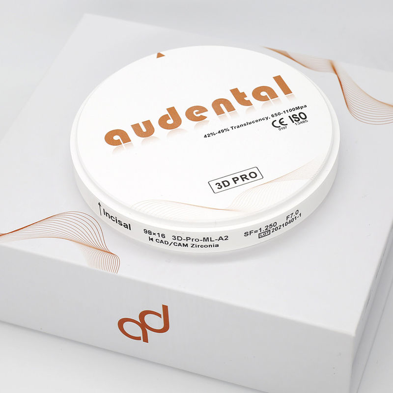 Audental Factory Preis Dentallabor Zirkonoxid Block 98mm Dental Verbrauchsmaterialien 3D Pro Zirkonium Scheibe