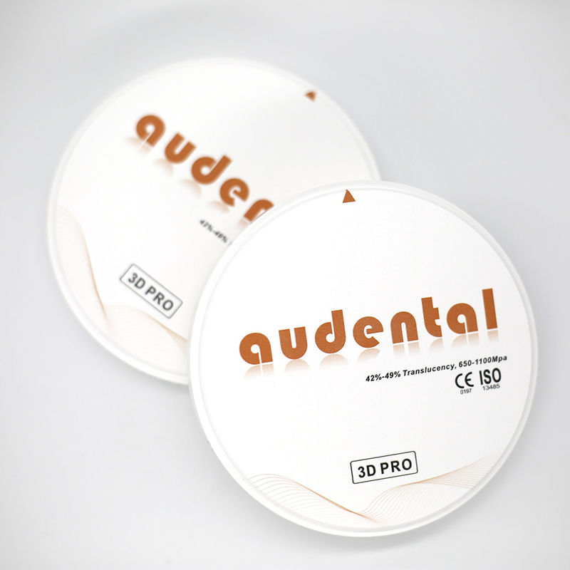 Audental 3D Pro 8 Schichten Dental Zirkonia Disc 98/95/92mm OEM ODM für Zahnversorgung