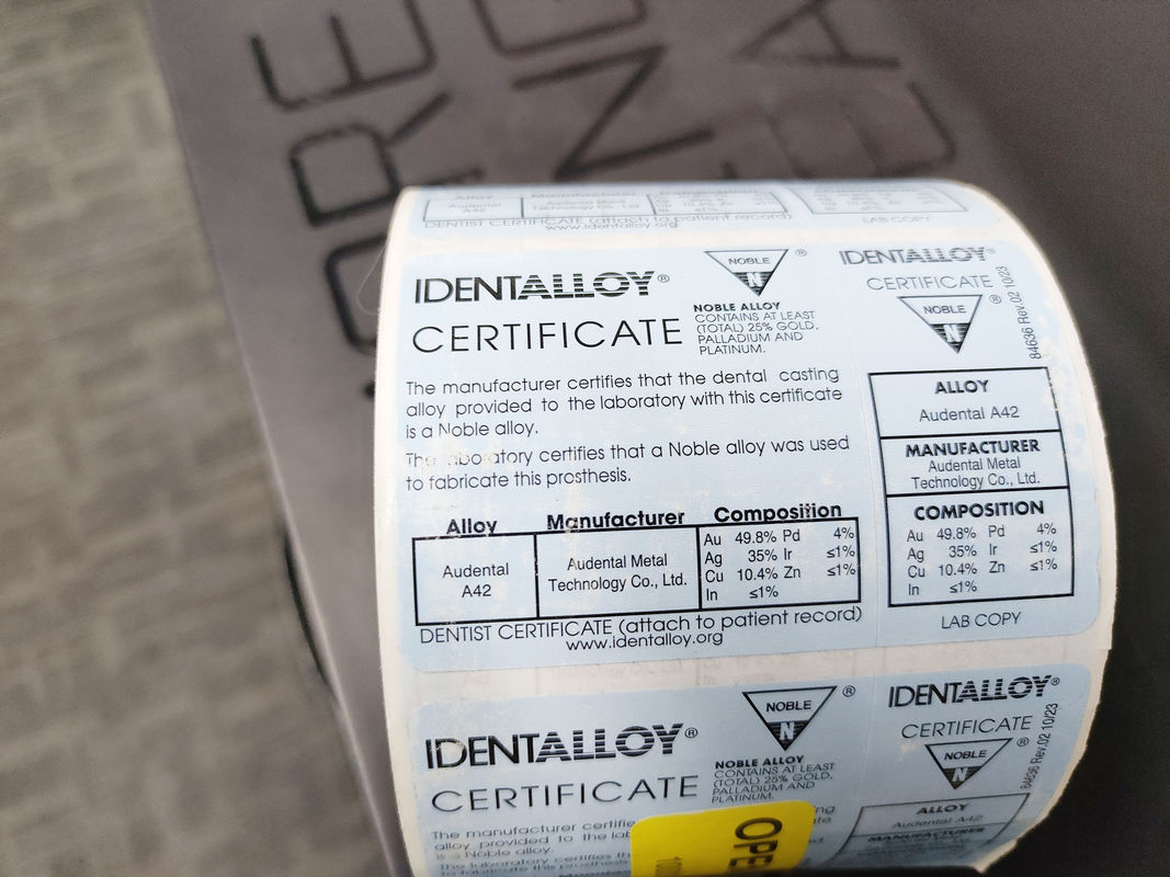 Audental A42 NOBLE ALLOY /Crown Bridge Alloy /Yellow/Au49,5% professionelle Zähnelegierung für Kronen- und Brückenanwendungen