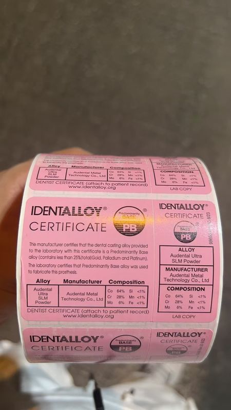 Audental Ultra SLM Pulver CoCrMo Material für CE FDA IdentAlloy Zertifiziertes Dental 3D Metalldruckwerk