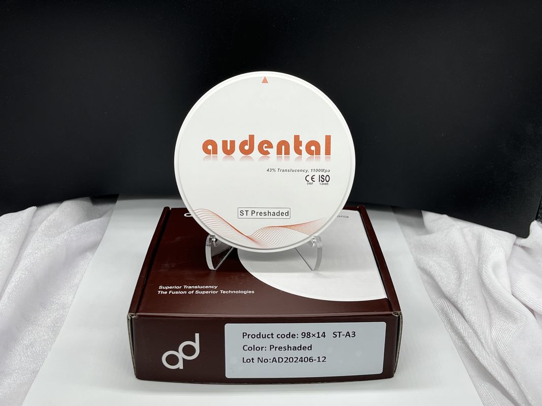 Audental Zirkonia-Blöcke mit hoher Dichte und 43% Durchsichtigkeit für natürliche Restaurationen